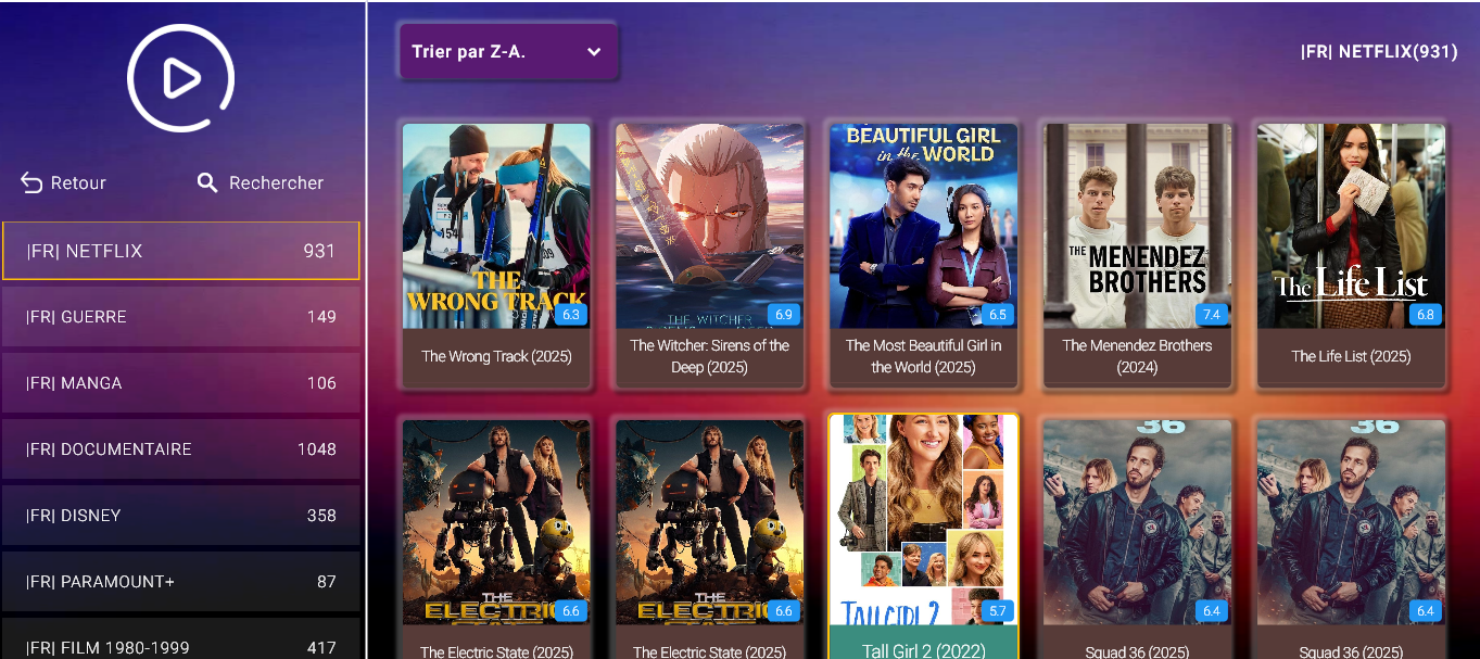 Catalogue Netflix et VOD
